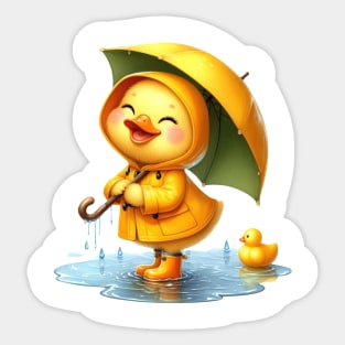 Cute Duck in the Rain Sticker